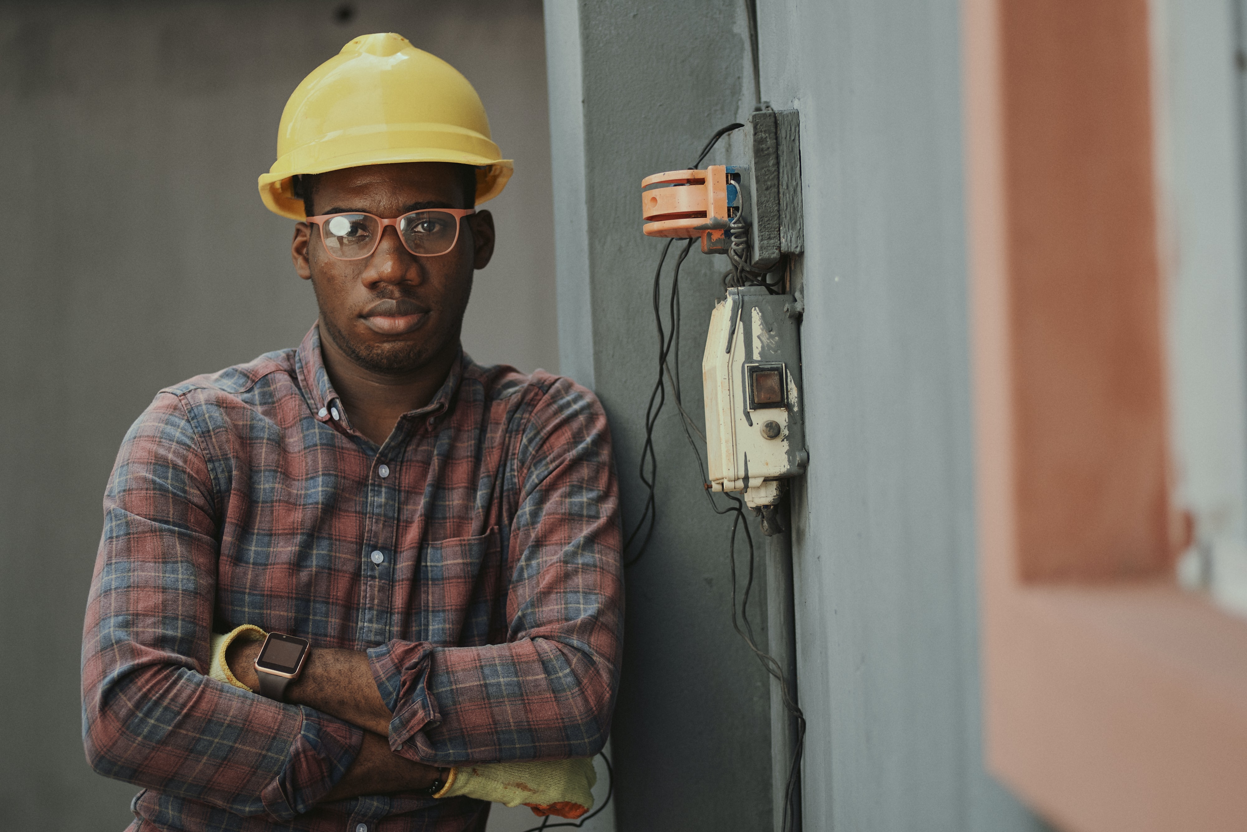 Safety officer with protective vest